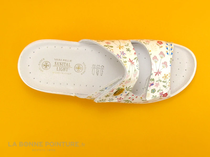 Sanital Light 4375 Blanc Fleurs - Mule Femme 2 Scratches 3 Sanital Light 4375 Blanc Fleurs - Mule Femme 2 Scratches – Image 3