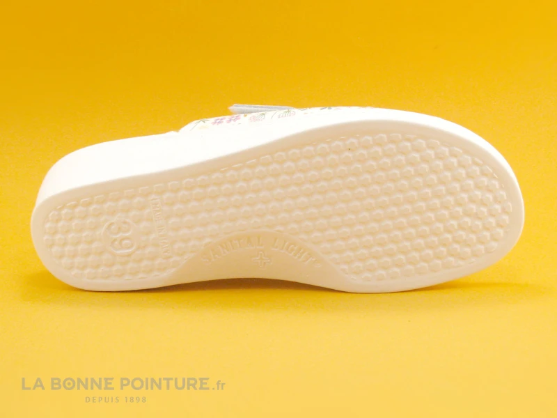 Sanital Light 4375 Blanc Fleurs - Mule Femme 2 Scratches 4 Sanital Light 4375 Blanc Fleurs - Mule Femme 2 Scratches – Image 4