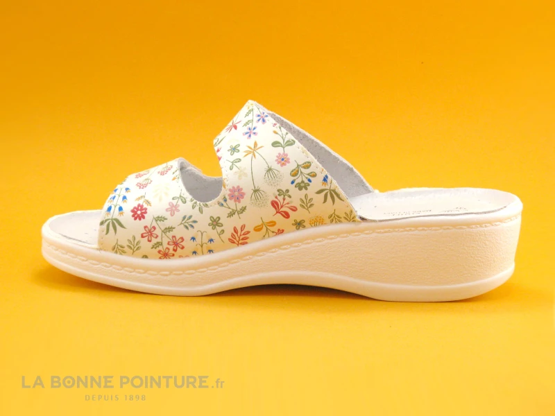 Sanital Light 4375 Blanc Fleurs - Mule Femme 2 Scratches 2 Sanital Light 4375 Blanc Fleurs - Mule Femme 2 Scratches – Image 2