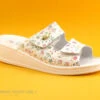 Sanital Light 4375 Blanc Fleurs - Mule Femme 2 Scratches