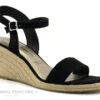 Tamaris 1-28300-28 Black - Sandale Espadrille Compensee Noire