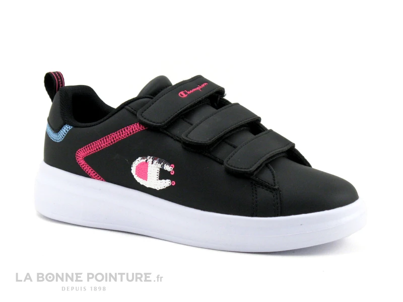 Champion ANGEL G GS Noir Rose Bleu - Sneakers Avec 3 Velcros 1 Champion ANGEL G GS Noir Rose Bleu - Sneakers Avec 3 Velcros
