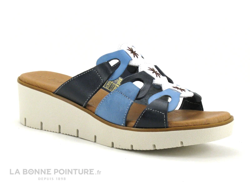Jordana 35 Fantasia - Bleu Marine - Blanc - Bleu Clair - Mule Compensee 5 Jordana 35 Fantasia - Bleu Marine - Blanc - Bleu Clair - Mule Compensee – Image 5