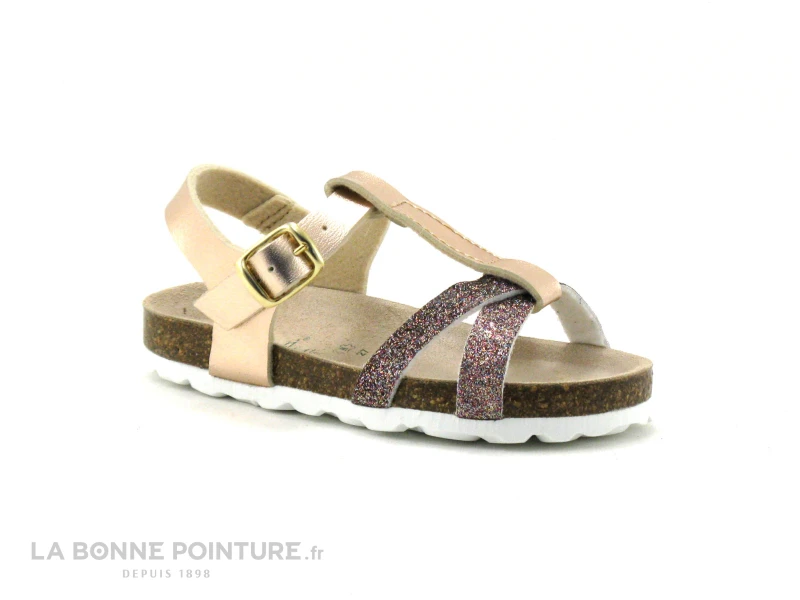 Autenti 689180 Rose Metal - Sandale Fille Avec Paillettes 1 Autenti 689180 Rose Metal - Sandale Fille Avec Paillettes