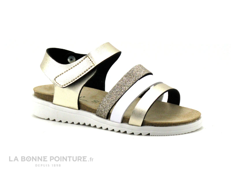 Autenti 6811911 Gold - Sandale Fille Or - Blanc - Velcro 1 Autenti 6811911 Gold - Sandale Fille Or - Blanc - Velcro