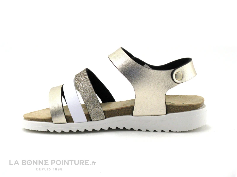 Autenti 6811911 Gold - Sandale Fille Or - Blanc - Velcro 2 Autenti 6811911 Gold - Sandale Fille Or - Blanc - Velcro – Image 2