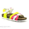Biomodex 887 Jaune Rose Fluo - Fleurs - Sandale Anatomique Fille