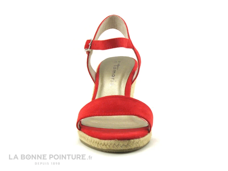 Tamaris 1-1-28300-24 Fire - Sandale Espadrille Rouge Compensee 2 Tamaris 1-1-28300-24 Fire - Sandale Espadrille Rouge Compensee – Image 2
