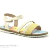 Wipop YOVICO Beige - Paille - Semelle Multicolore - Sandale Fille