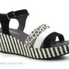 MamZelle PISTO Compo Leo Blanc Noir - Sandale - Talon Rayures