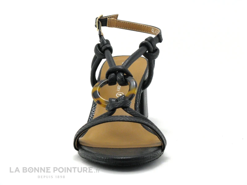 The Divine Factory QL4328 Noir Lezard - Anneau - Sandale Talon 2 The Divine Factory QL4328 Noir Lezard - Anneau - Sandale Talon – Image 2