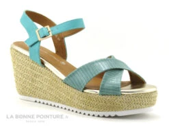 The Divine Factory QL4350 Vert D Eau - Sandale Talon Compense