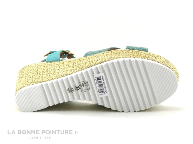 The Divine Factory QL4350 Vert D Eau - Sandale Talon Compense 4 The Divine Factory QL4350 Vert D Eau - Sandale Talon Compense – Image 4