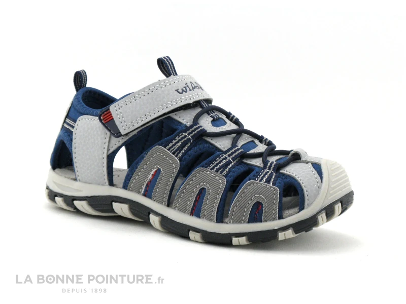 Wipop LIRADO Gris Clair - Bleu - Sandale Sport Enfant 1 Wipop LIRADO Gris Clair - Bleu - Sandale Sport Enfant