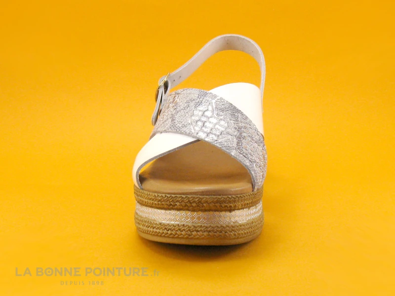 Carla Tortosa 15154 - Blanc - Argent - Brides Croisees - Nu-pieds 2 Carla Tortosa 15154 - Blanc - Argent - Brides Croisees - Nu-pieds – Image 2