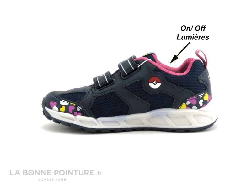 Geox SHUTTLE J8206D - Bleu Rose - Pokemon - Basket LED Fille 3 Geox SHUTTLE J8206D - Bleu Rose - Pokemon - Basket LED Fille â Image 3