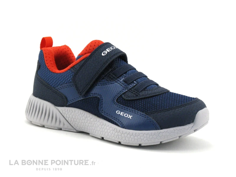 Geox SVETH Navy Red - J166PA - Basket GARCON Elastique Et Scratch 1 Geox SVETH Navy Red - J166PA - Basket GARCON Elastique Et Scratch