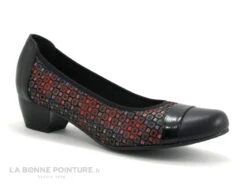 Nouvelles versions 5 Inéa RIO Noir Multi Rouge - Escarpin Souple Petit Talon