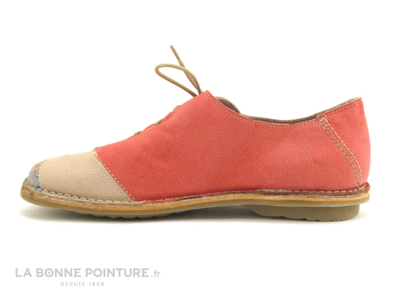 Alce Shoes 9058 - Rouge - Beige - Lacet Lateral - Chaussure Basse F 3 Alce Shoes 9058 - Rouge - Beige - Lacet Lateral - Chaussure Basse F – Image 3