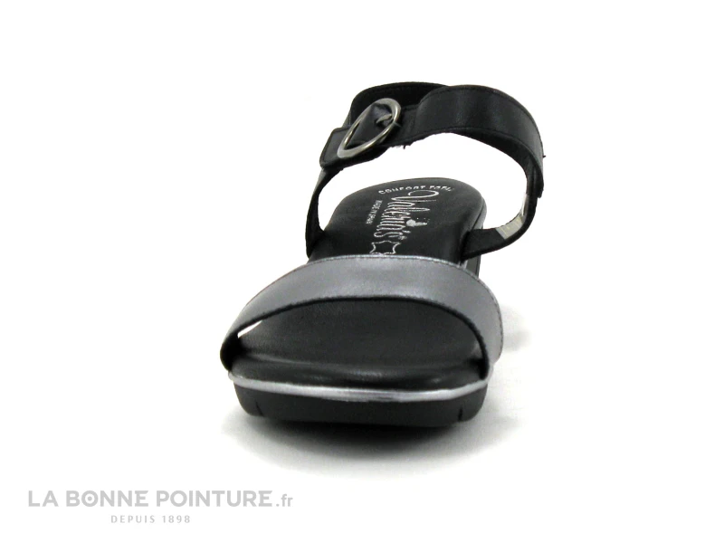 Valerias 6023 Argent - Noir - Sandale Femme Semelle Compensee 2 Valerias 6023 Argent - Noir - Sandale Femme Semelle Compensee – Image 2