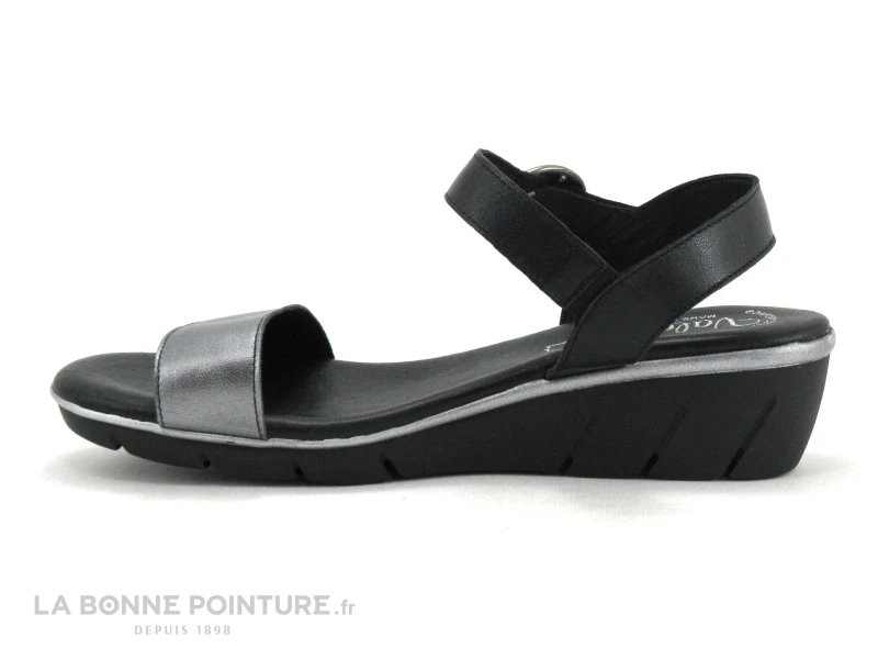 Valerias 6023 Argent - Noir - Sandale Femme Semelle Compensee 3 Valerias 6023 Argent - Noir - Sandale Femme Semelle Compensee – Image 3