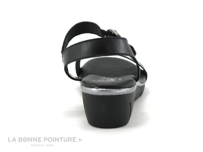 Valerias 6023 Argent - Noir - Sandale Femme Semelle Compensee 4 Valerias 6023 Argent - Noir - Sandale Femme Semelle Compensee – Image 4