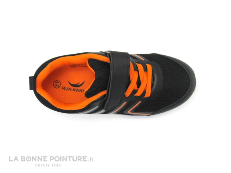 Run Away FAUSTIN - Noir - Orange - Basket Enfant Lacet Elastique 3 Run Away FAUSTIN - Noir - Orange - Basket Enfant Lacet Elastique – Image 3