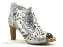 Laura Vita ALCBANEO 24 Acier - Lanieres Perforees - Sandale Talon