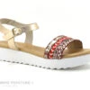 Kaola 3482 Rose Gold - Rouge - Sandale Compensee Femme