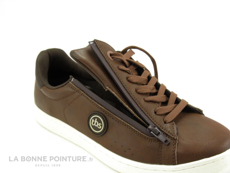 Tbs LILLIAN B8095 Tan - Basket Cuir Marron Homme Avec Zip 5 Tbs LILLIAN B8095 Tan - Basket Cuir Marron Homme Avec Zip – Image 5