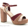 Xti 35180 Nude - Sandale Talon Haut - Rose Bordeaux
