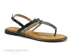 The Divine Factory FJ3974 Noir - Tresse Argent - Tong Fermee