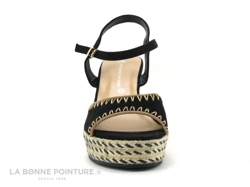 The Divine Factory FJ3973 Noir - Sandale Talon Haut Compense 2 The Divine Factory FJ3973 Noir - Sandale Talon Haut Compense – Image 2