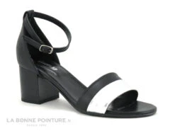 Shoelab LYLIROSE Noir - Argent - Sandale Talon Large