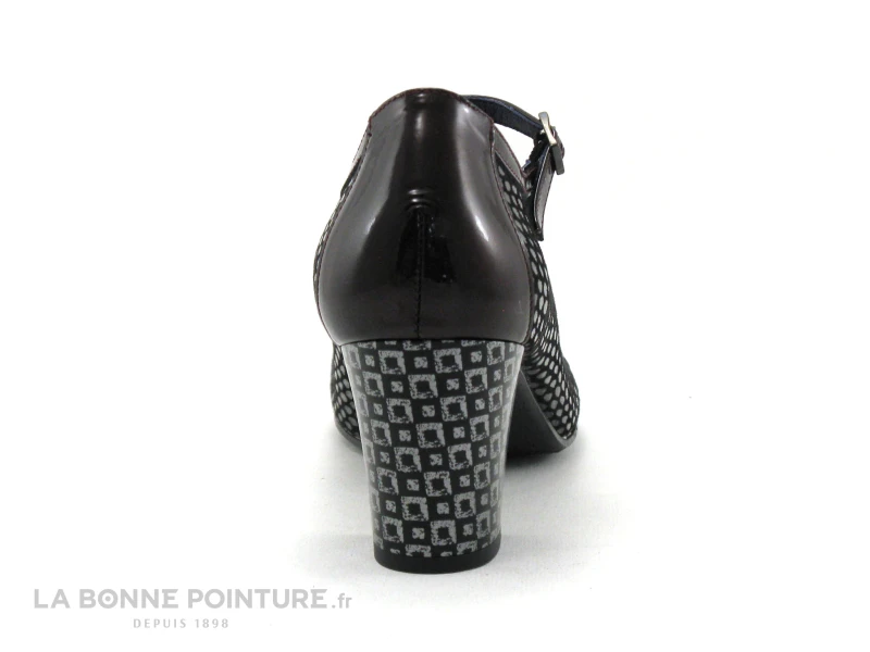 Dorking RODIN Noir Bordeaux Gris - Escarpin Avec Bride 4 Dorking RODIN Noir Bordeaux Gris - Escarpin Avec Bride – Image 4