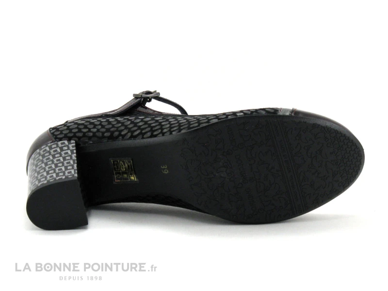 Dorking RODIN Noir Bordeaux Gris - Escarpin Avec Bride 7 Dorking RODIN Noir Bordeaux Gris - Escarpin Avec Bride – Image 7