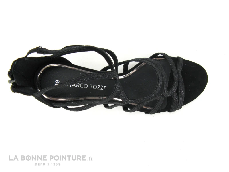 Marco Tozzi 2-28373-34 - Black Comb - Sandale Talon Noir Brillant 5 Marco Tozzi 2-28373-34 - Black Comb - Sandale Talon Noir Brillant – Image 5