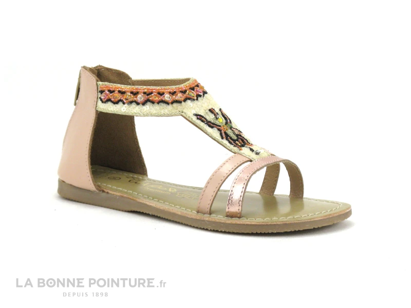 Wipop IDOBA Rose - Perles - Sandale Fille Avec Zip 1 Wipop IDOBA Rose - Perles - Sandale Fille Avec Zip
