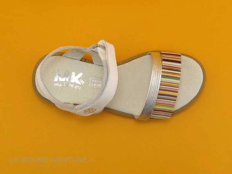 MKids METUS Blanc Argent Multicolore - Nu-pieds Fille 6 MKids METUS Blanc Argent Multicolore - Nu-pieds Fille – Image 6