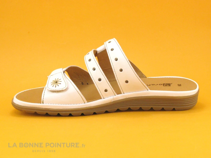 Morans FEUGES Blanc - Mule Femme Brides Reglables 2 Morans FEUGES Blanc - Mule Femme Brides Reglables – Image 2