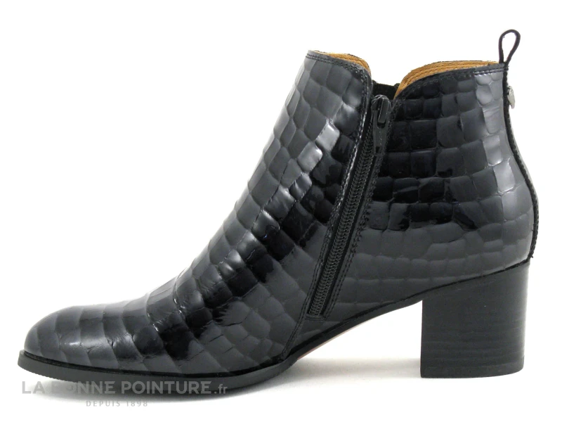 MamZelle TILIA Croco Verni Noir - Boots Mode Femme 3 MamZelle TILIA Croco Verni Noir - Boots Mode Femme – Image 3