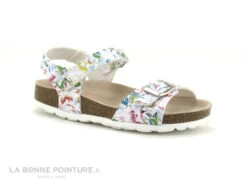Autenti 8500 Blanc - Fleuri Multicolore - Sandale Fille