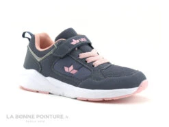 Lico 590458 Fin VS - Basket Fille Grise Et Rose - Elastique Et Velcro