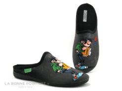 Maison Espadrille G510 Gris Noir - Pantoufle Gaston Lagaffe