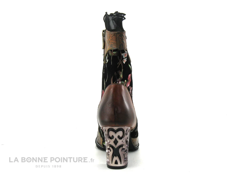 Laura Vita LEDAO 01 Wine - Bottine Femme Avec Fleurs - Talon Haut 4 Laura Vita LEDAO 01 Wine - Bottine Femme Avec Fleurs - Talon Haut – Image 4