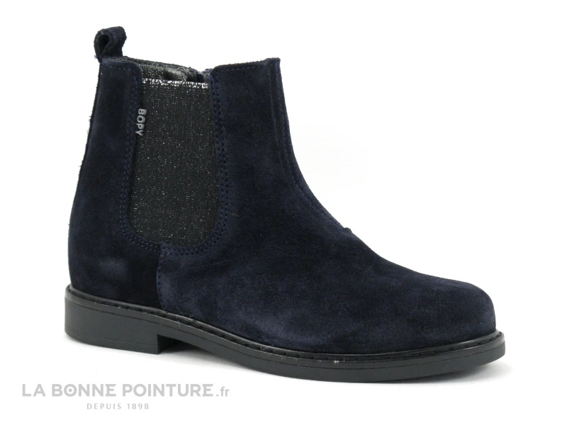 Bopy SEVEN Cuir Velours Bleu Marine - Bottine Fille 1 Bopy SEVEN Cuir Velours Bleu Marine - Bottine Fille