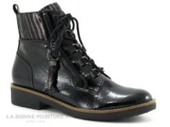 Fugitive GENETE Noir Verni - LPSY159 - Bottine A Lacet Noire Avec Zip