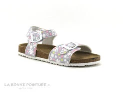 Chipie VACAJOU Fleurs Gris - Rose - Jaune - Sandale Fille