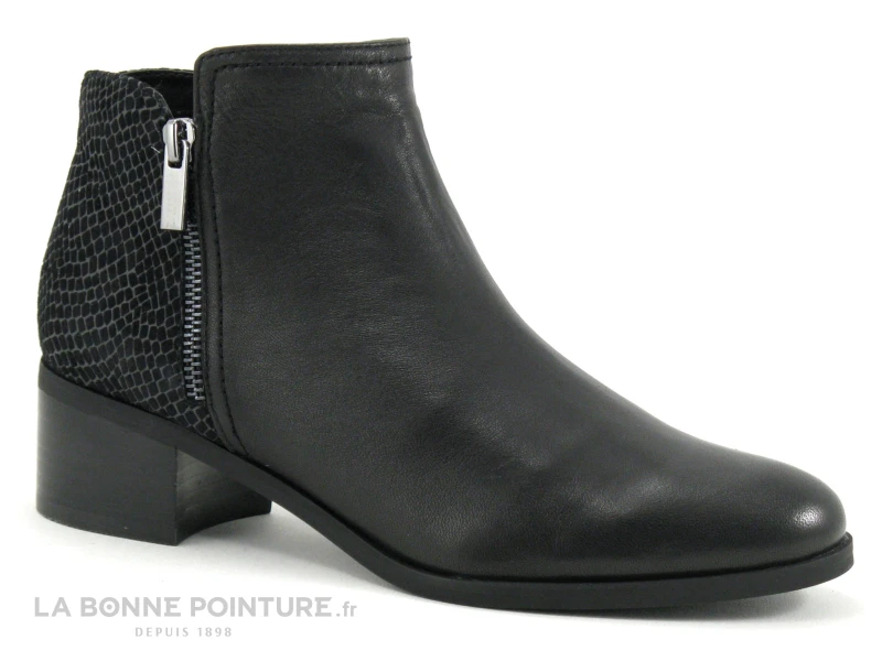 Fugitive RACINE Noir - LPILC45 LN146 - Boots Noires Talon Epais 1 Fugitive RACINE Noir - LPILC45 LN146 - Boots Noires Talon Epais