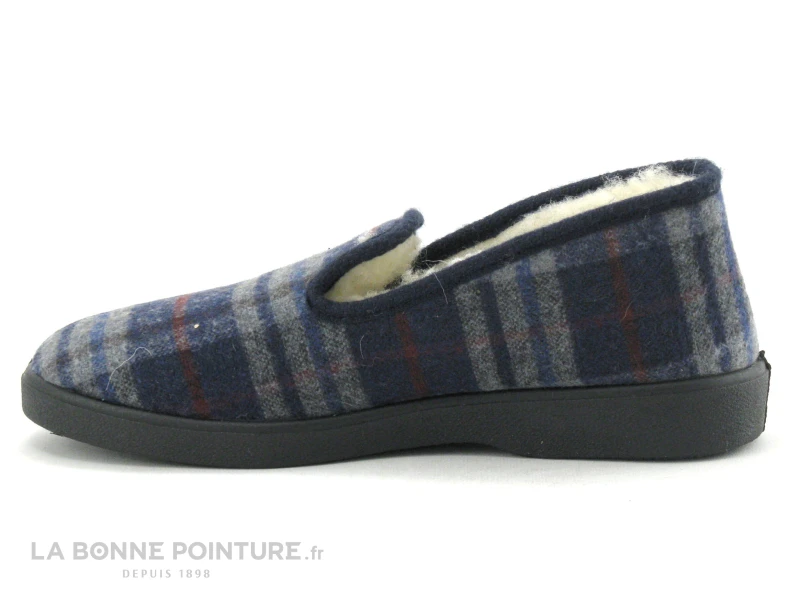 Lollans 00120167 - Ecossais Bleu Marine - Charentaise Homme 2 Lollans 00120167 - Ecossais Bleu Marine - Charentaise Homme – Image 2